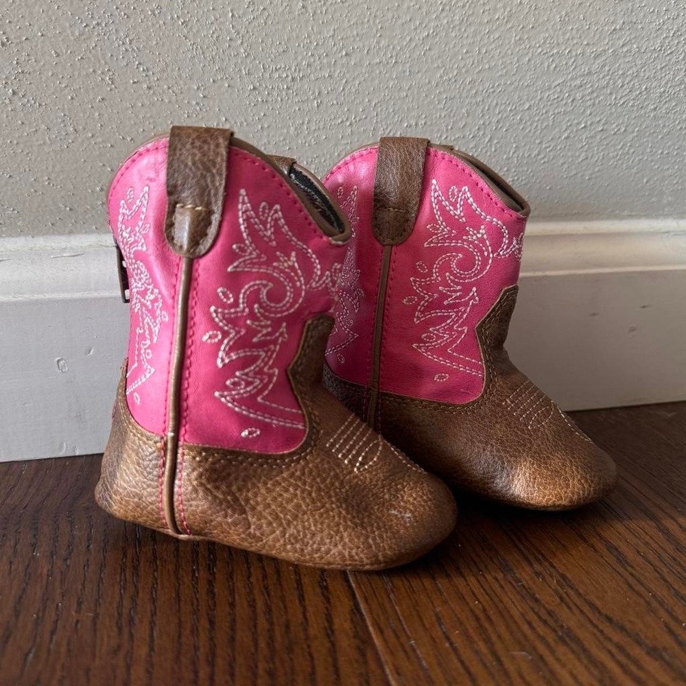 Durango Infant Cowboy Boots Pink Tan 6–12M